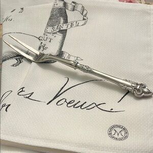 Silver Serving Fork with Fleur De Lis Design